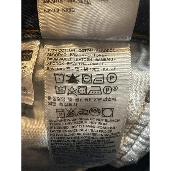 Levis 516 Jeans Mens 33x34 (31x31) Light Wash Blue Denim Straight Leg Zipper Fly - Picture 12 of 16